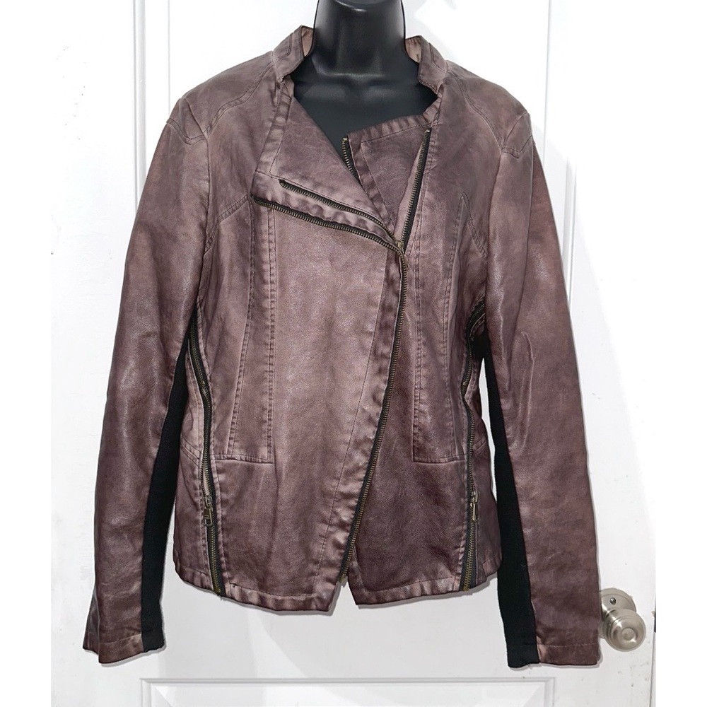 Steve Madden Faux Leather Brown Moto jacket